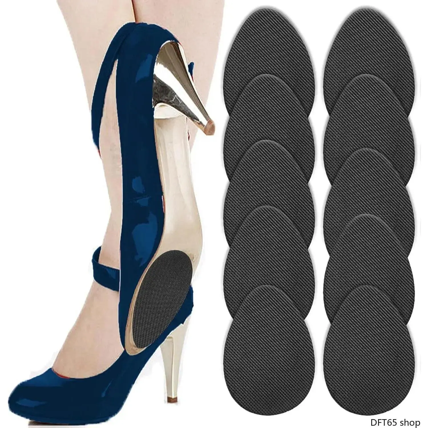 Self Adhesive Black Rubber Sole Protector Pad Thick Wear Resistant Matte Texture Flat Cut Silhouette For High Heels Boots Sandals Leather Shoes Anti Slip Portable Footwear Daily Maintenance Accessory