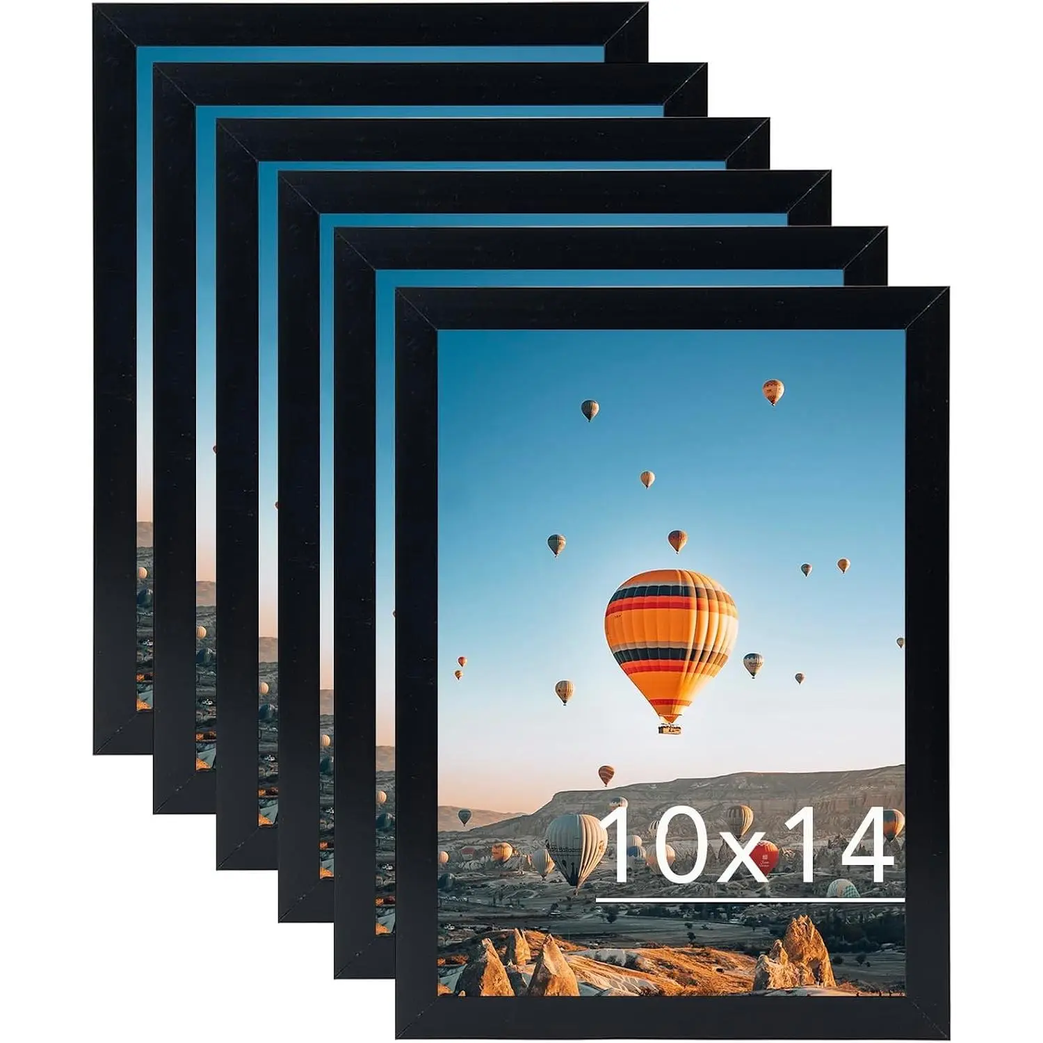 10x14 Picture Frame Set of 6 Black for 30 x 40cm Diamond Painting Art, Wall Mounting Horizontally or Vertically, Durable Shatter Resistant Wall Gallery Poster Photo FrameGift