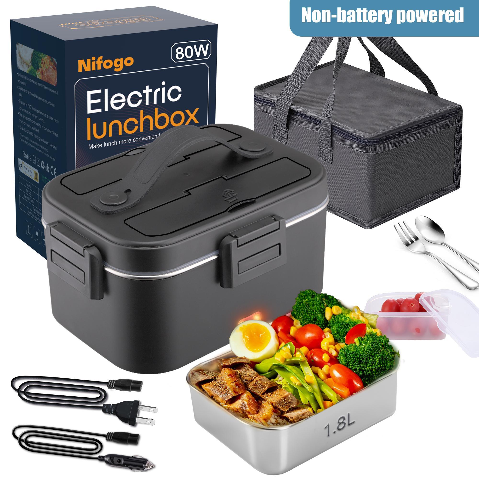 Nifogo Electric Lunch Box, 100W Food Heater 1,8L for Adults Portable Food Heater with Tableware and Lunch Bag, Car & Home Portable Electronic Food Heater for Home Office Travel Nifogo Electric Lunch Box, 100W Food Heater 1,8L for Adults Portable Food Heater with Tableware and Lunch Bag, Car & Home Portable Electronic Food Heater for Home Office Travel