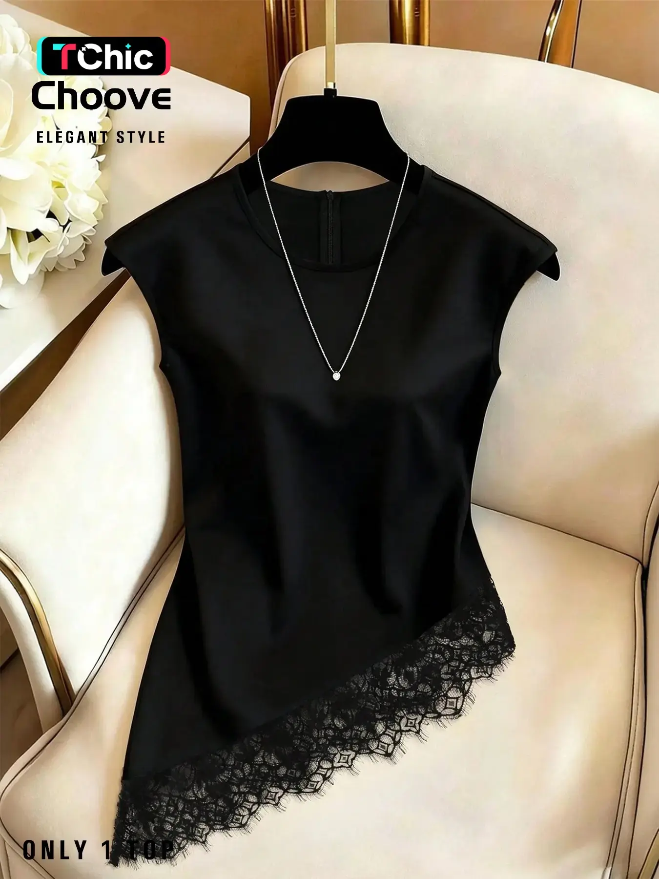 Elegant Sleeveless Top for Women, Asymmetrical Hem Design, Back Center Zipper, Stylish and Comfortable, Perfect for Daily Wear