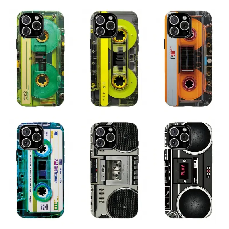 Retro Transparent Cassette Tape Phone Case, Vintage 90s Music Boombox Print Shockproof Protective,Cover For iPhone 17 Pro Max 16 15 14 13 12 11 for Samsung S21 S22 S23 S24 S25 Phone Case,Perfect Holiday Gift