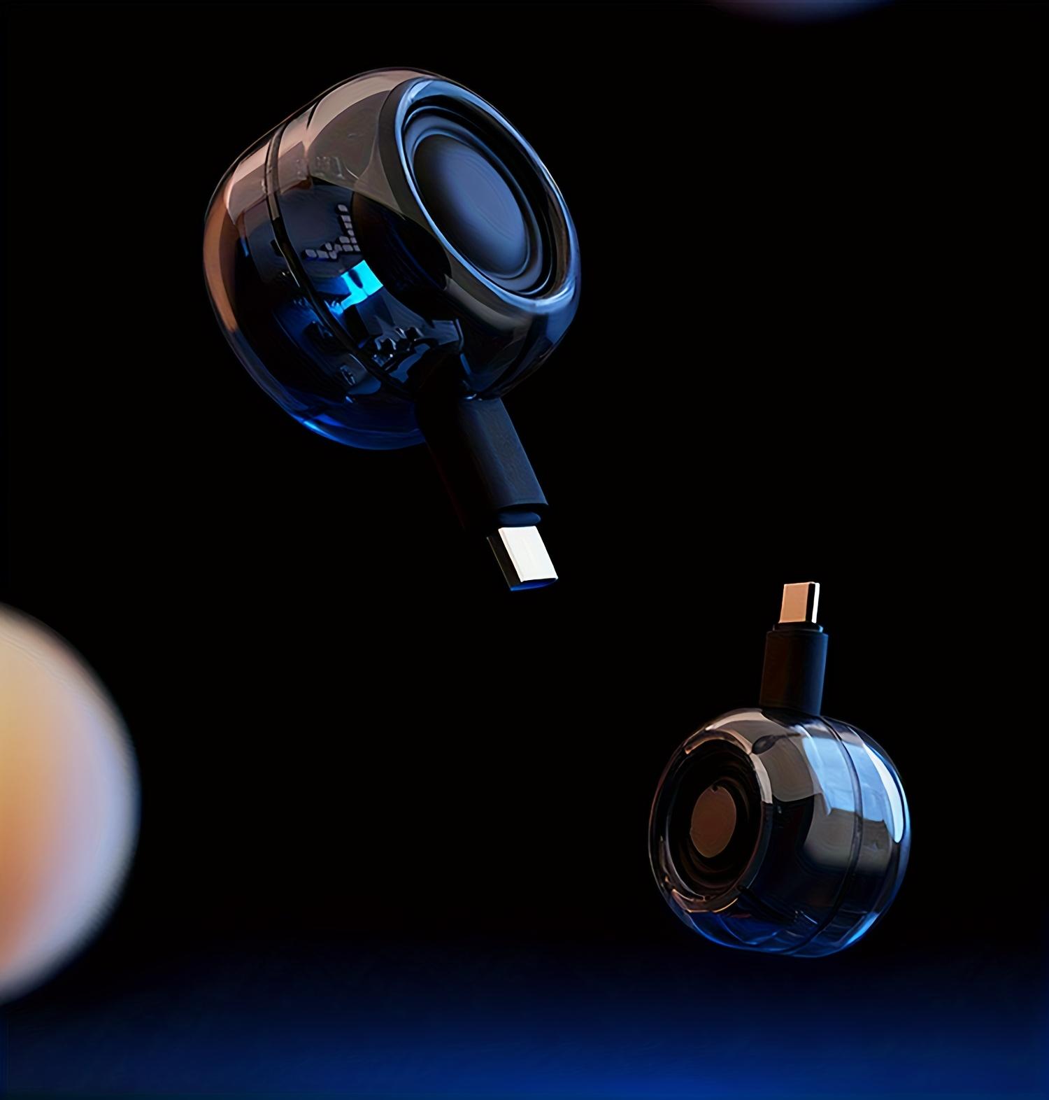 Compact Plug-And-Play Subwoofer for Mobile Phones And Computers |     Semi-Transparent Body with Cool Lighting |   Weighs Only 31.5G with a Lightweight Design |   Universal Type-C I Magnetic Bluetooth Headphones morning blues speaker