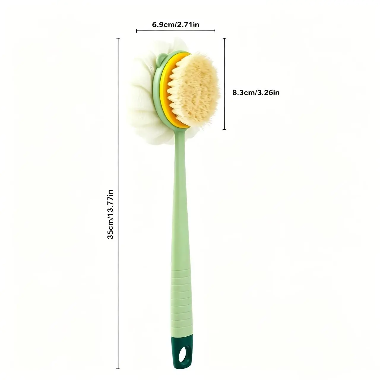 1-Piece Extended Loofah Back Brush with Long Handle, Soft Mesh Sponge Shower Body Brush, Exfoliating Bath Massager for Women, One Piece