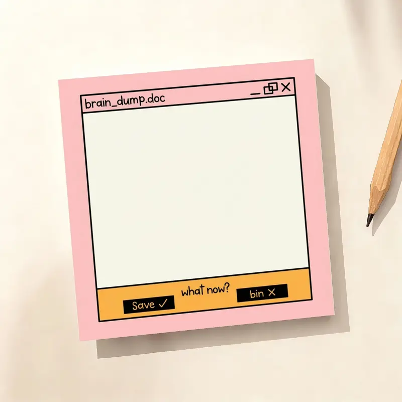 1 Y2K aesthetic retro computer UI memo pad, 50 vintage paint window sticky notes, creative document organization stationery, trendy 90s nostalgic desktop accessory, Desk Accessories, suitable for students