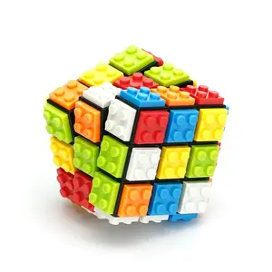 Building Blocks 3D Magic Puzzle Cube 3x3x3 DIY Fidget Toy Brick Anti Stress Relief Sensory ADHD Educational Game for Kids Adult