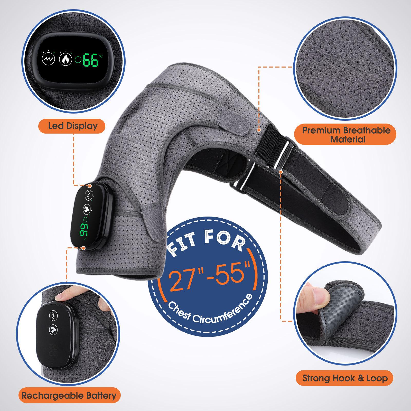 Cross-border heating massage shoulder pads charging heating shoulder pads shoulder periarthritis physiotherapy massager private mold source factory spot clavicular shoulder pad Lightweight Tactical Quick Release Vest clavicular pulls strap