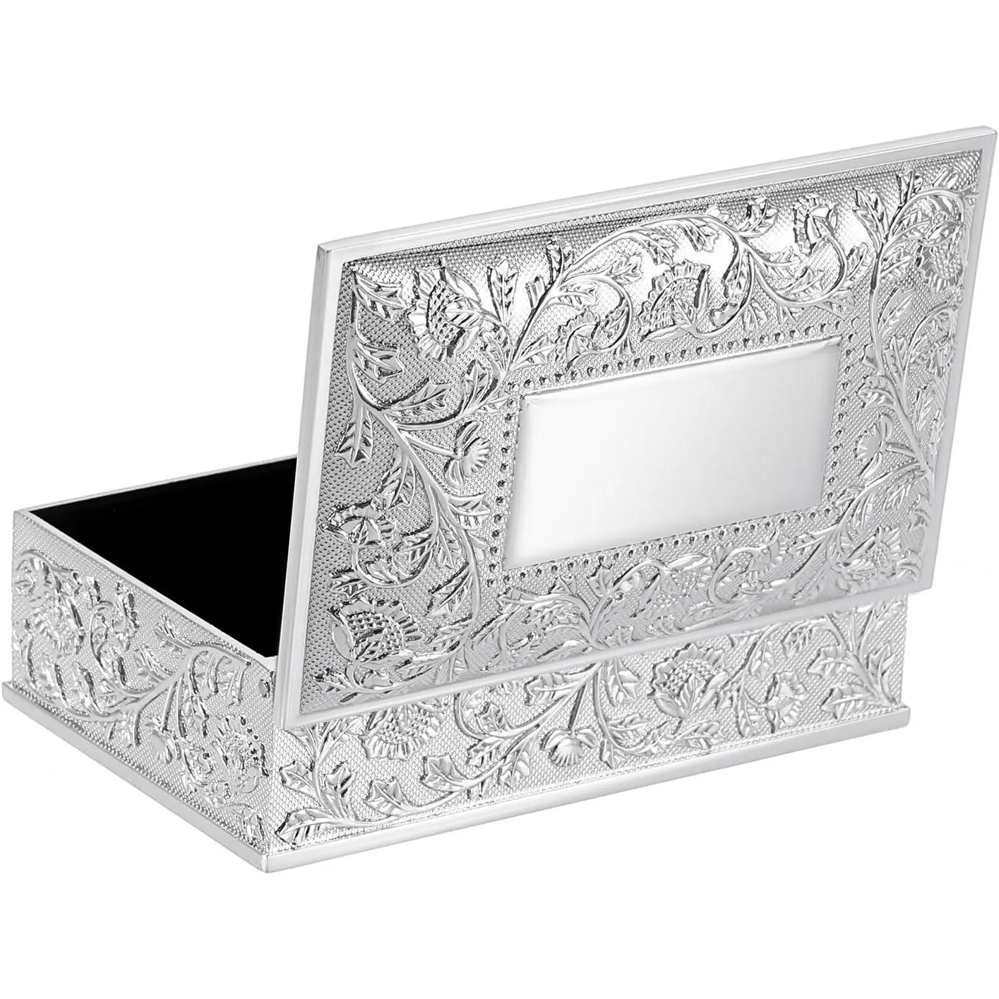 Rectangular   Box Small Metal Trinket Storage Box | Deluxe Treasure Chest Case Earring Ring Necklace Organizer Decorative  Box, Christmas  for Women