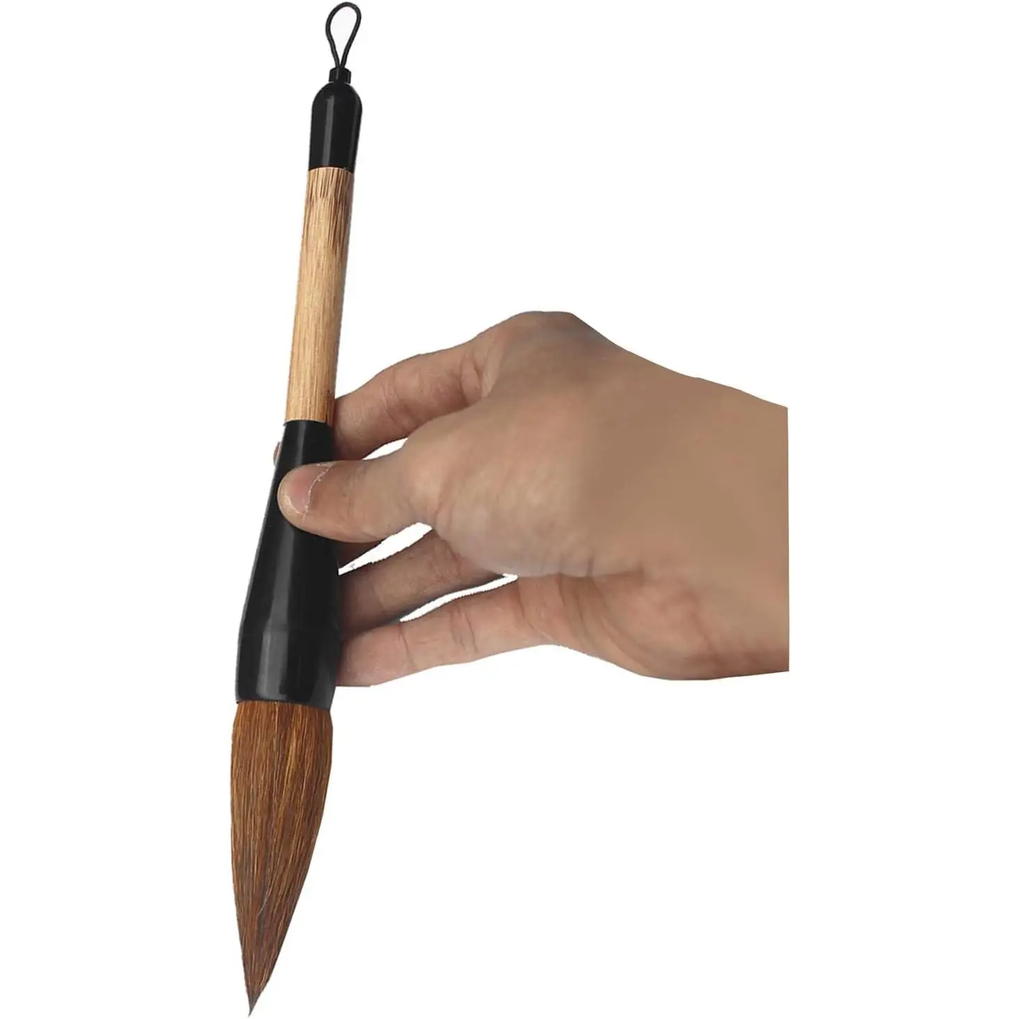 Hard Wolf Hair Chinese Traditional Writing Brush - Large Calligraphy Brush for Japanese Sumi Drawing and Watercolor Kanji