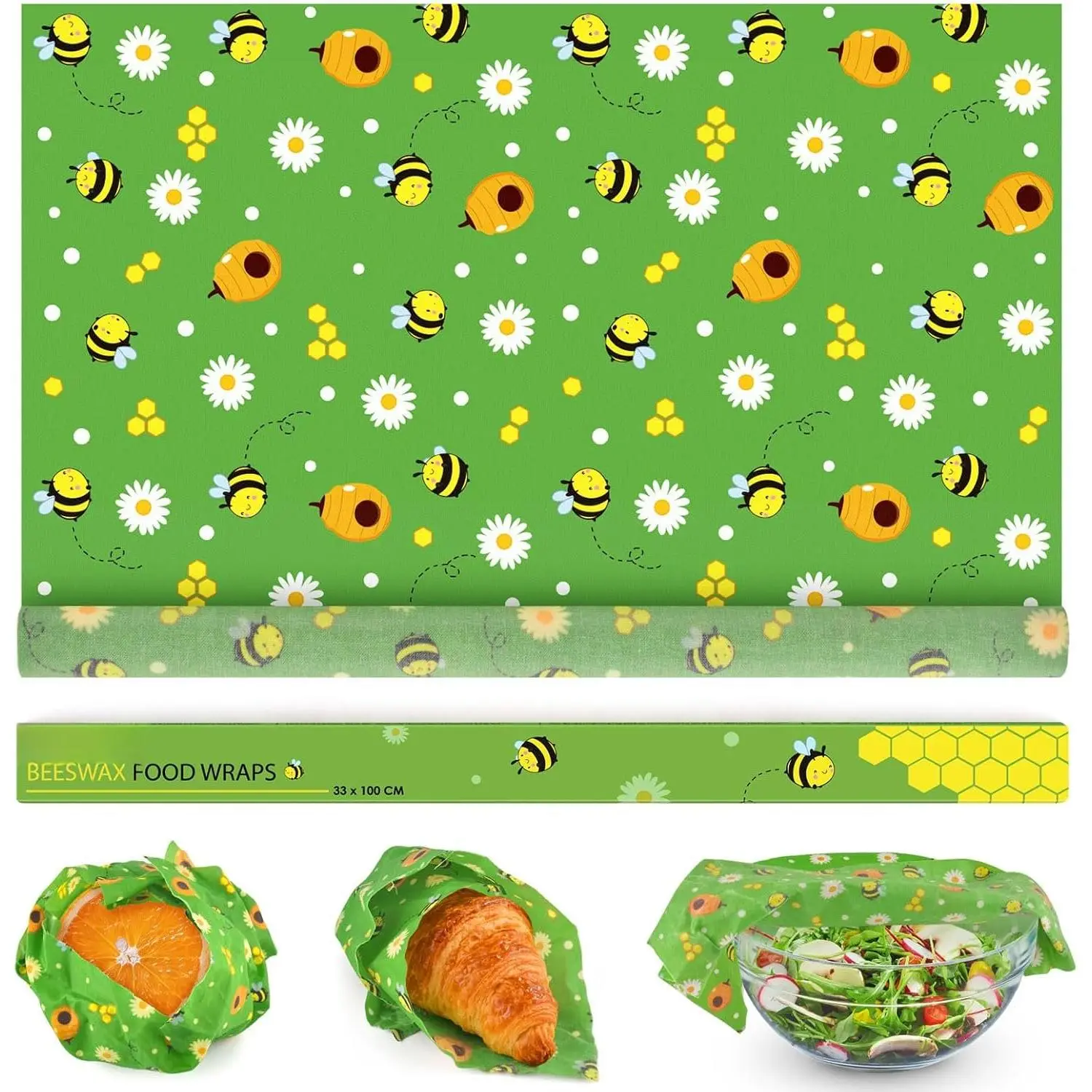 Beeswax  Wraps,13x39 Inch  Bread Wrap   Bread Storage Bags Kitchen  Storage  Beeswax Plastic Wrap