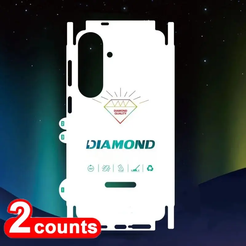 Two-Piece Diamond Water Gel Back Film for Samsung Galaxy S24/s25/s26 Ultra, Full Coverage Side Protection, Easy Installation, Scratch-Resistant
