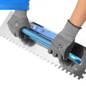 Jumbo Square Notched Trowel 19" Stainless Steel with Closed Wooden Handel for Large Format Tiles Tile Installation Tools