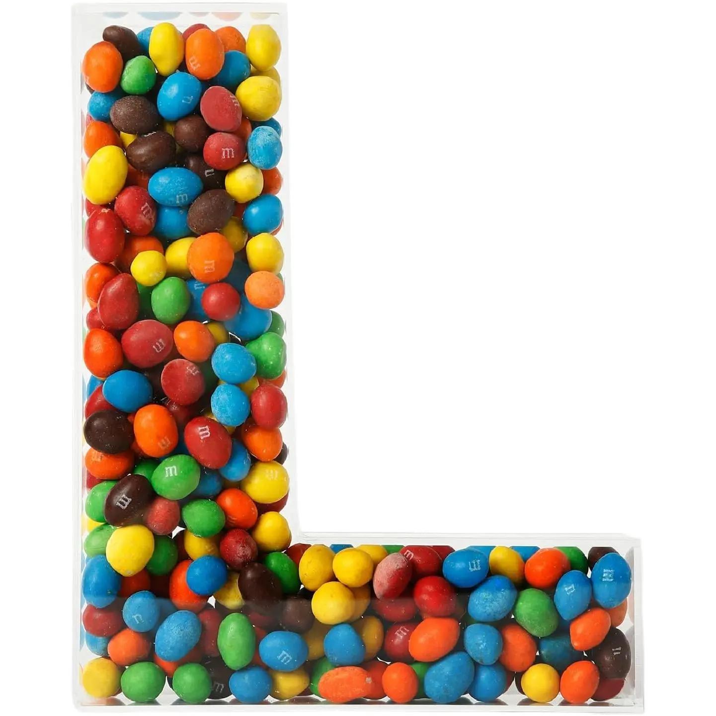 Fillable Alphabet Acrylic Tray Letter Candy Jar Reusable Party Food Jar with Magnetic Lid 10-Inch Sealed Decorative Box (L)