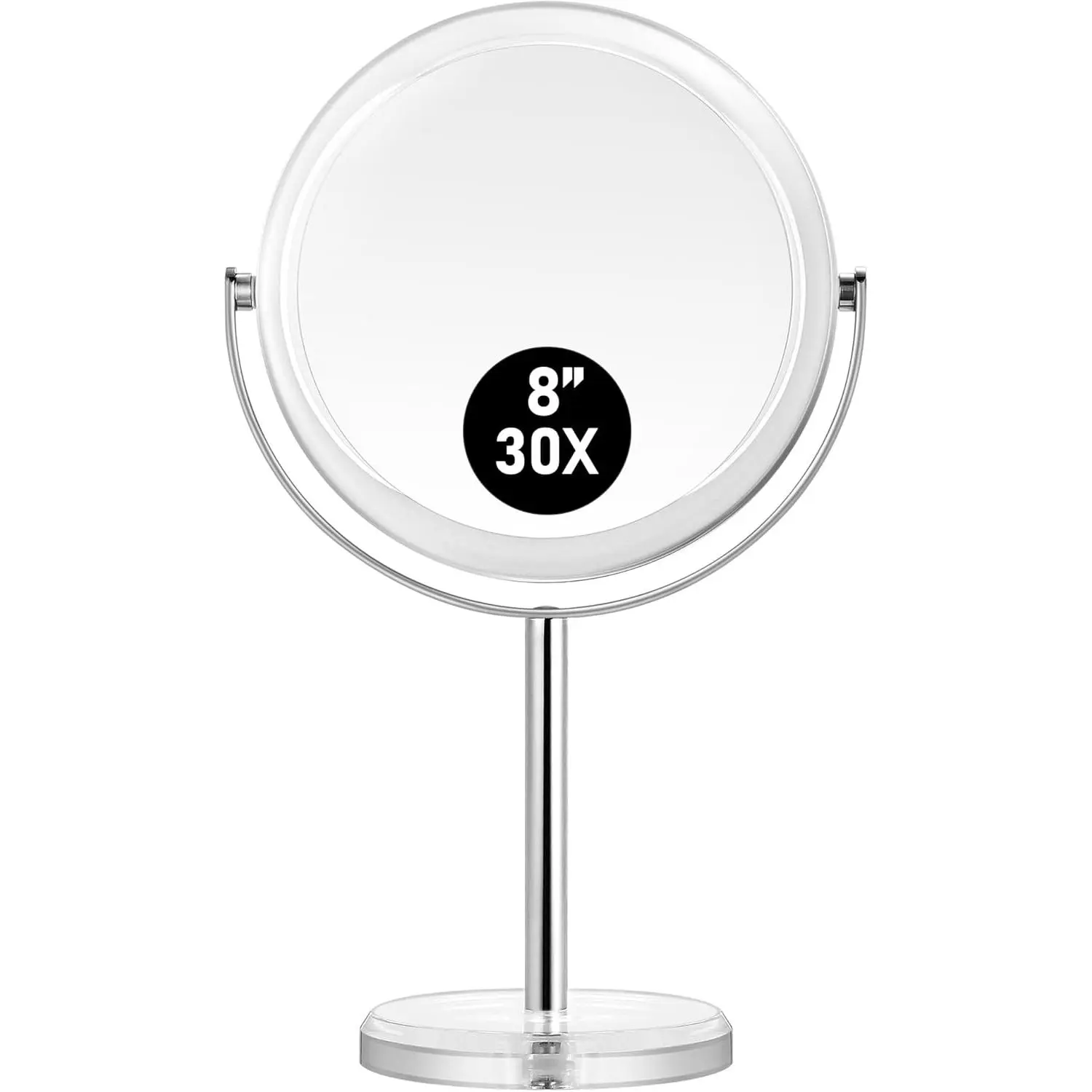 Makeup Mirror, 30X Magnifying Mirror for Desk, 1X/30X Table Mirror with Stand, Double-Sided  Mirror, Travel Makeup Mirror with Magnification, Desk Mirrors for  and Office 8 in