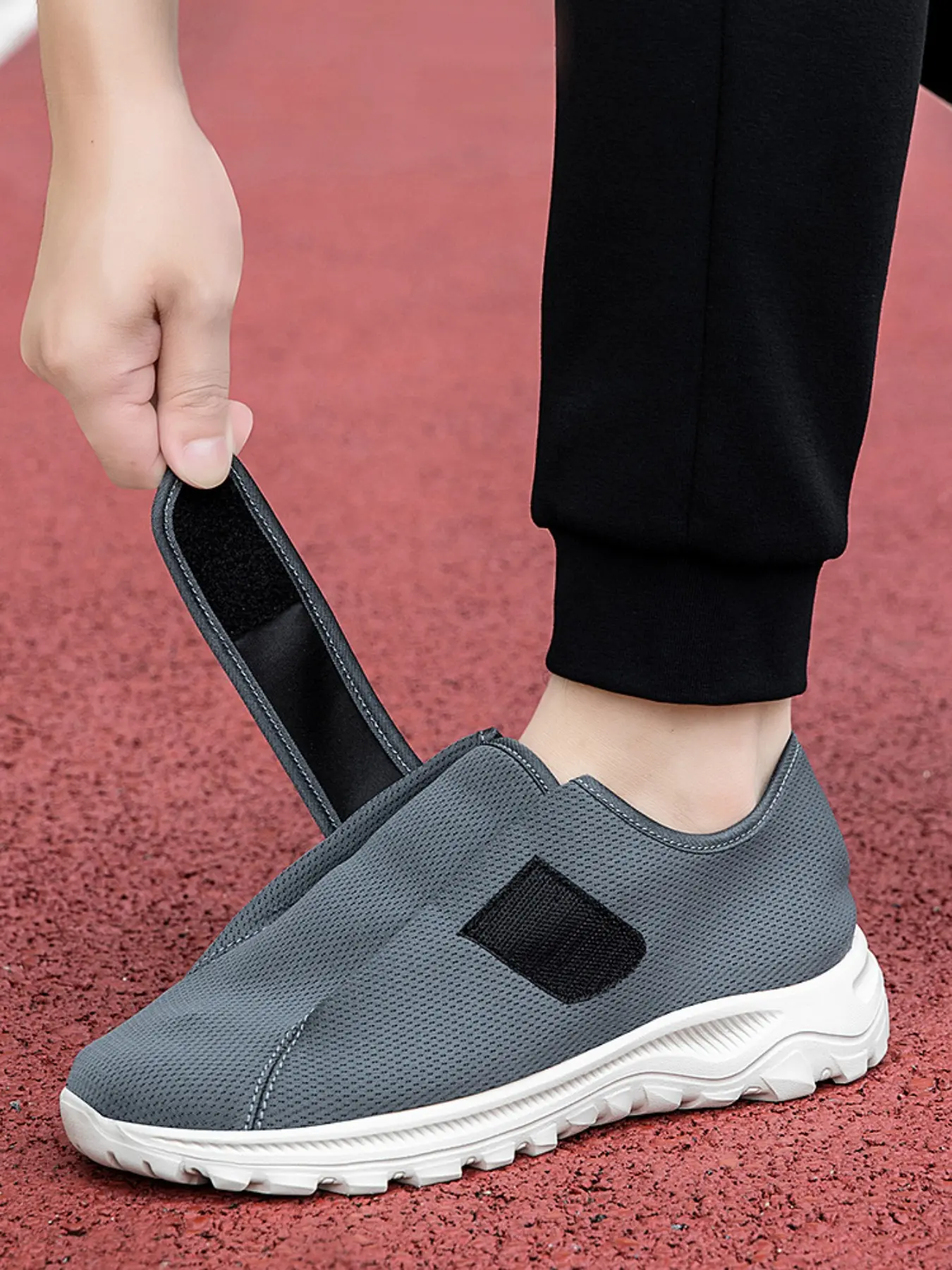 Men's Casual Fashion Sports Shoes Sneaker, Breathable Comfort Fabric, Wide Toe Velcro Design, Adjustable Fit, Lightweight, Outdoor Hiking, Casual Trainer Footwear