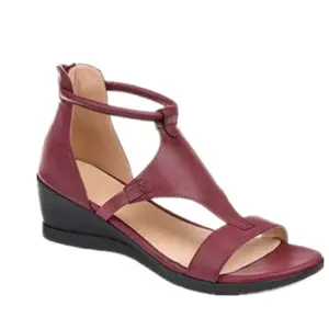 Plus-size women's sandals  summer premium thick-soled wedge open-toe sandals fashionable women's shoes
