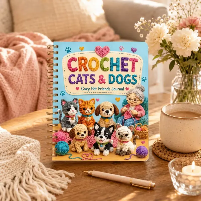 Beginner Crochet Book for Cats and Dogs, Step-By-Step Doll Guide, DIY Yarn Crafts, Perfect Crochet Gifts for Pet Lovers and Craft Enthusiasts