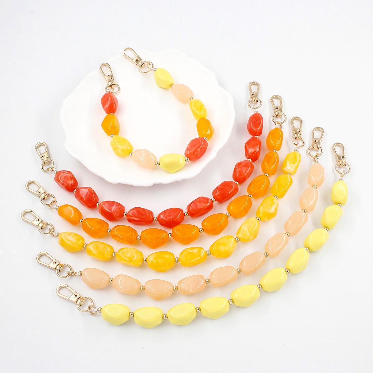 Decorative Bag Chain,Keychains  Beaded Short Bag Chain Handle Acrylic Purse Strap Extender Bag Straps with Lobster Clasp for Underarm Bag Clutch Handbag Tote