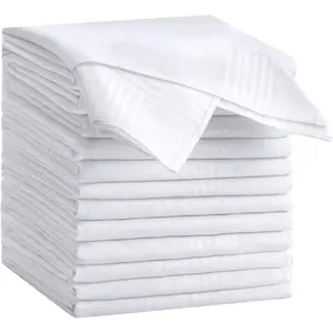 12 Pack Handkerchiefs for men, 100% Soft Cotton 16x16 Inch Men's Handkerchiefs, White Classic Pocket HankiesGift.