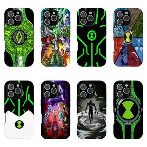 B-Ben 10 Phone Case Double Layer Durable Hard Protective Cover Cartoon Fan Gift Designed for iPhone 11-17 Pro Max/Plus & Samsung Galaxy S23-S25