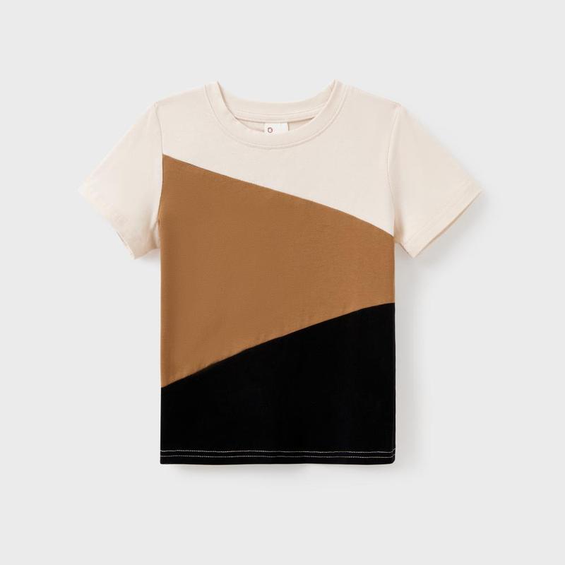 PatPat Family Matching Colorblock Cotton Tee or Flora Print Strap Body-con Dress or Mesh Splicing Dress