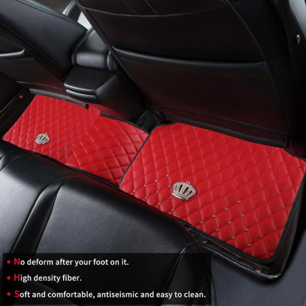 Car Floor Mat, 5 Counts/set Rhinestone Decor Vehicle Interior Floor Mat, Universal Car Interior Accessories for Women & Men, Car Accessories