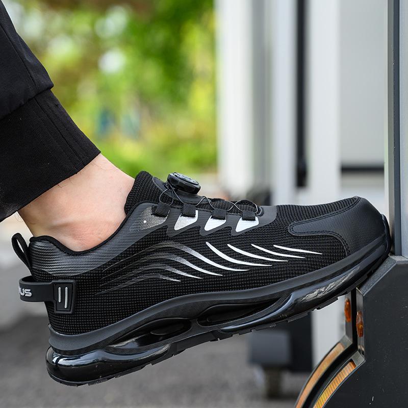 Steel Toe Shoes for Men Women Composite Toe Work Sneakers Indestructible Safety Tennis Shoes Lightweight Breathable Construction Sneakers Puncture Proof Air Cushion Ergonomic Design