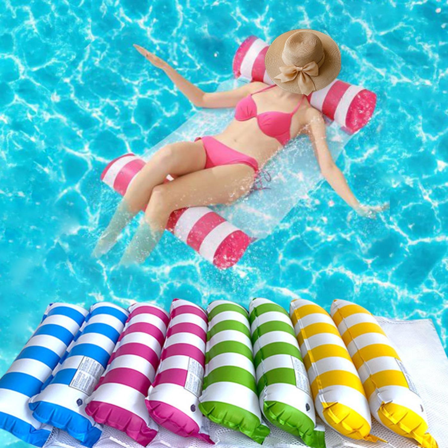 1 Pack Inflatable Pool Floats Hammock, Adults for Size Water Hammock Lounger, Multi-Purpose 4-in-1 Swimming Water Floating Rafts