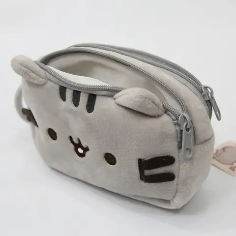 Cute Cat Shape Soft Plush Pencil Case, Multifunctional Stationery Pouch, Desk & Organizer for School Supplies, Office Desk Accessories