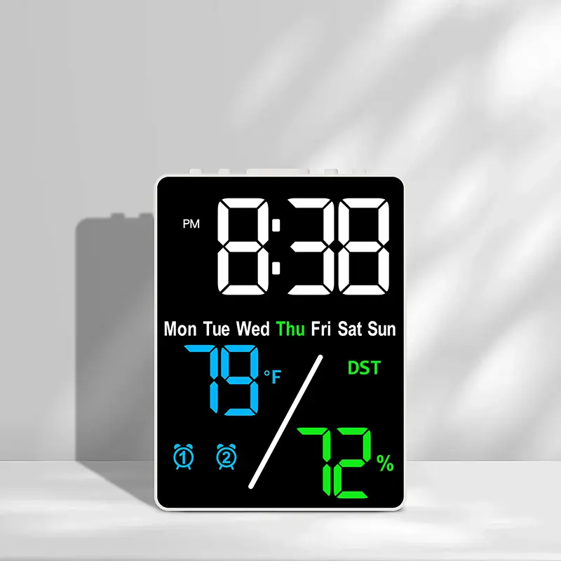 New alarm clock, high-end gift, multifunctional electronic clock, simple and sophisticated, customizable temperature and humidity settings