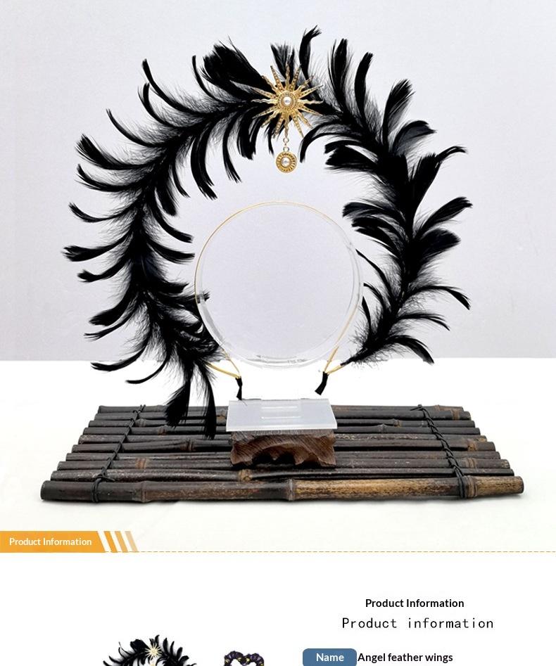 Angel Wing Back Decoration Adult Children Halloween Role-Playing Props Sun God Pope Golden Feather Hair Accessory Costume