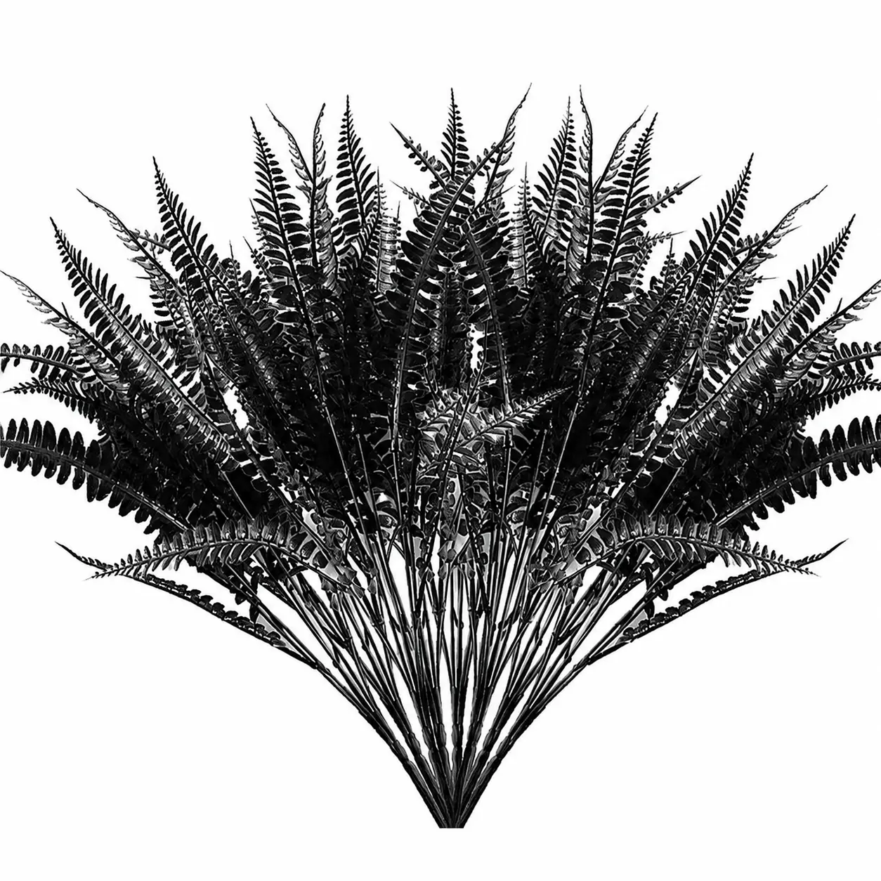 Realistic Black Plastic Halloween Decor Plants for Indoor Living Room, Outdoor Haunted House, Secret Room, and Cross-Border Home Decoration — Durable, Weather-Resistant, Lifelike Artificial Foliage Set