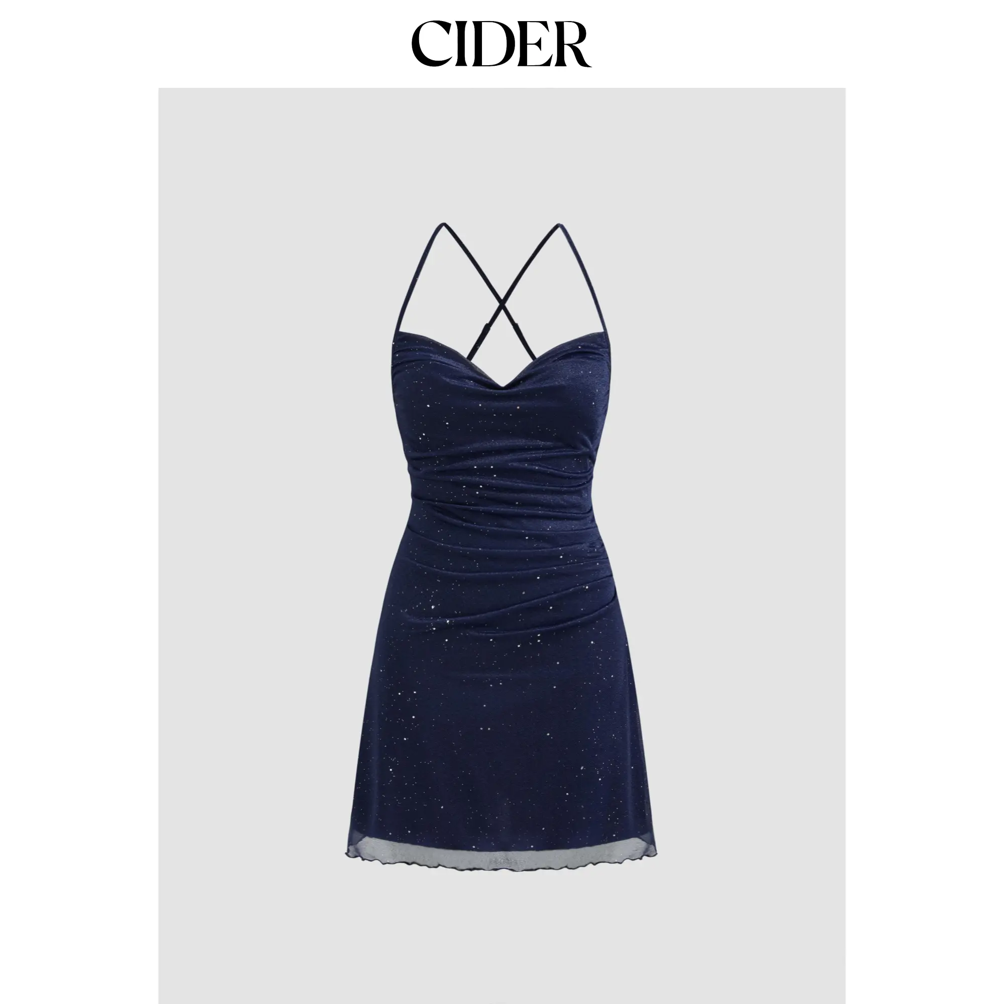 cider blue star dress Amazon.com: CIDER Sequin Mini Dress Ruched Glitter