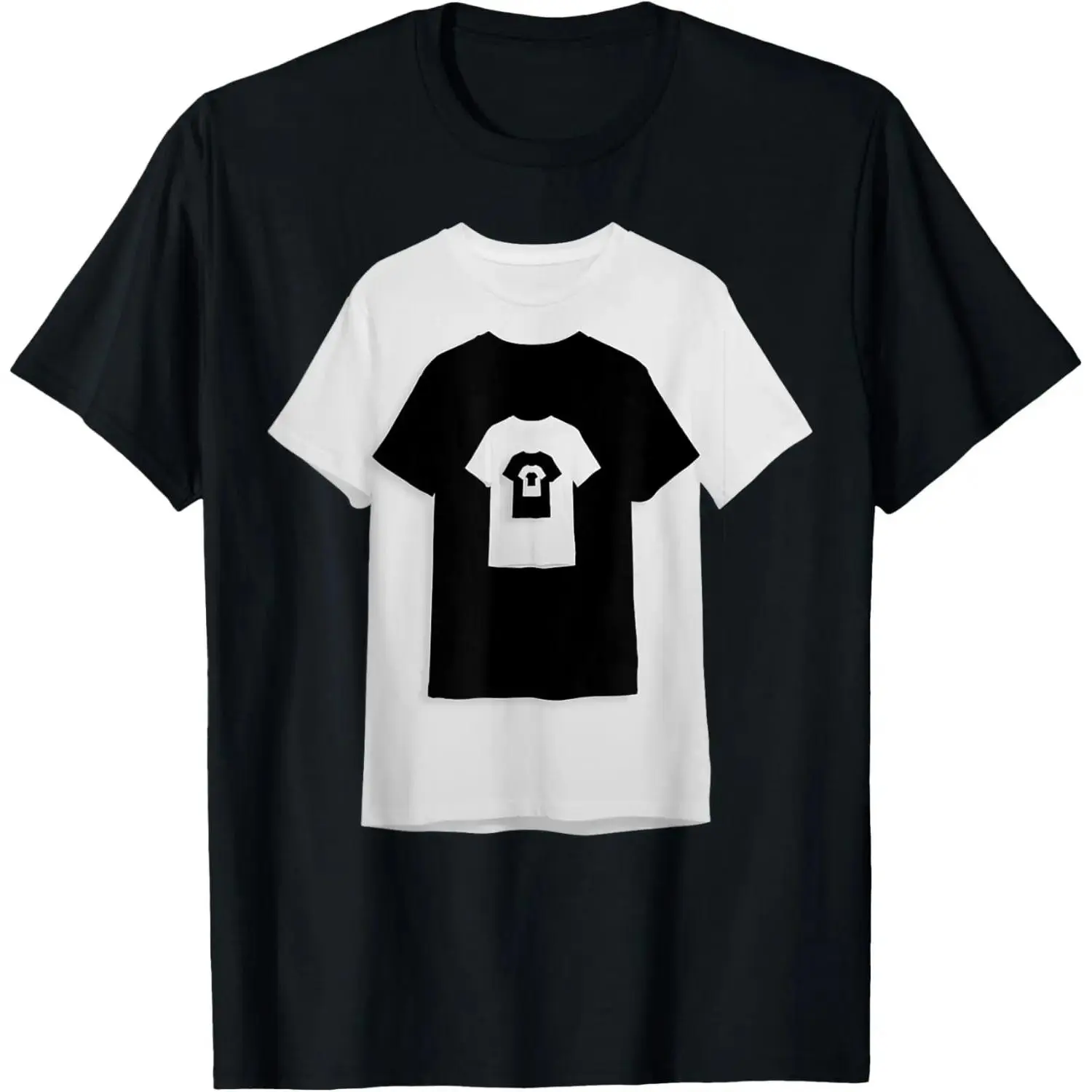 Optical Illusion Shirt On A Shirt Graphic Crewneck Unisex Tee, Funny Meme Weirdcore Casual Short Sleeve Top, Unique Surreal Streetwear Wardrobe Staple For Men Women Daily Outfits Comfort Long Pumpkin Halloween Maternity T-Shirt fashion deals basic camiset