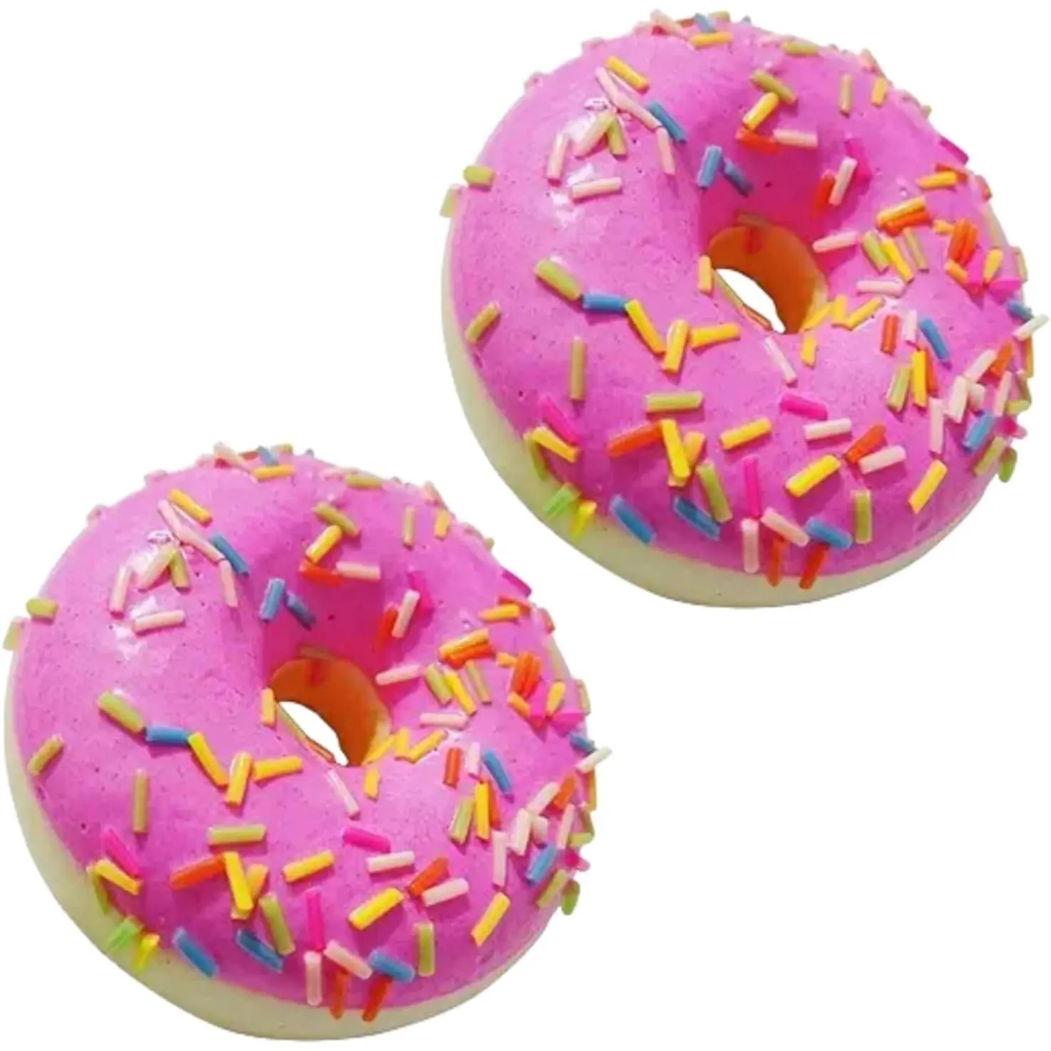 2Pcs Pink Fake Donuts,Stress Relief Donuts Simulation Donuts Artificial Doughnuts Dessert Cake Party Favors Decoration Faux Donuts Food Props Kitchen