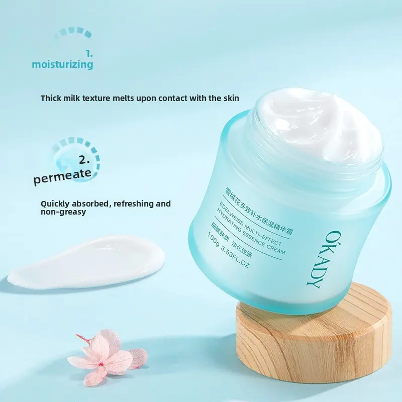 Edelweiss Hydrating Facial Skin Care, Toner Lotion Cream 3 Single Items, Moisturizing, Smooth Fine Lines & Firm Skin