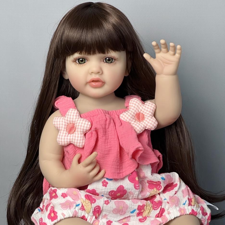 22 Inch Reborn Baby Doll, Lifelike Full Soft Vinyl Reborn Baby with Pacifier, Bottle, Diaper, Hat and Clothes Set, Birthday Gift, Kids Toys, Cute Clothes Dolls 22 Inch Reborn Baby Doll, Lifelike Full Soft Vinyl Reborn Baby with Pacifier, Bottle, Diaper, Hat and Clothes Set, Birthday Gift, Kids Toys, Cute Clothes Dolls