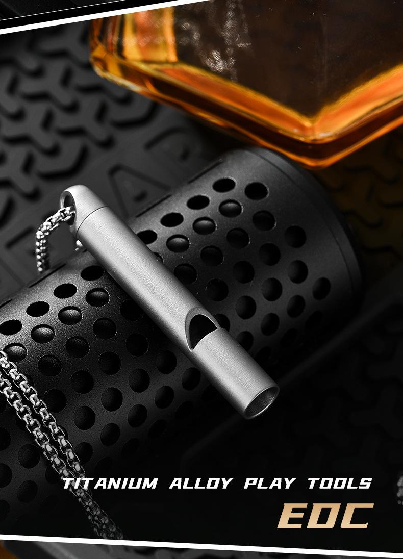 Titanium Whistle High Decibel Emergency Survival Whistle for Outdoor Camping Hiking Hunting Emergency Rescue Gear Lightweight Portable Survival Tool