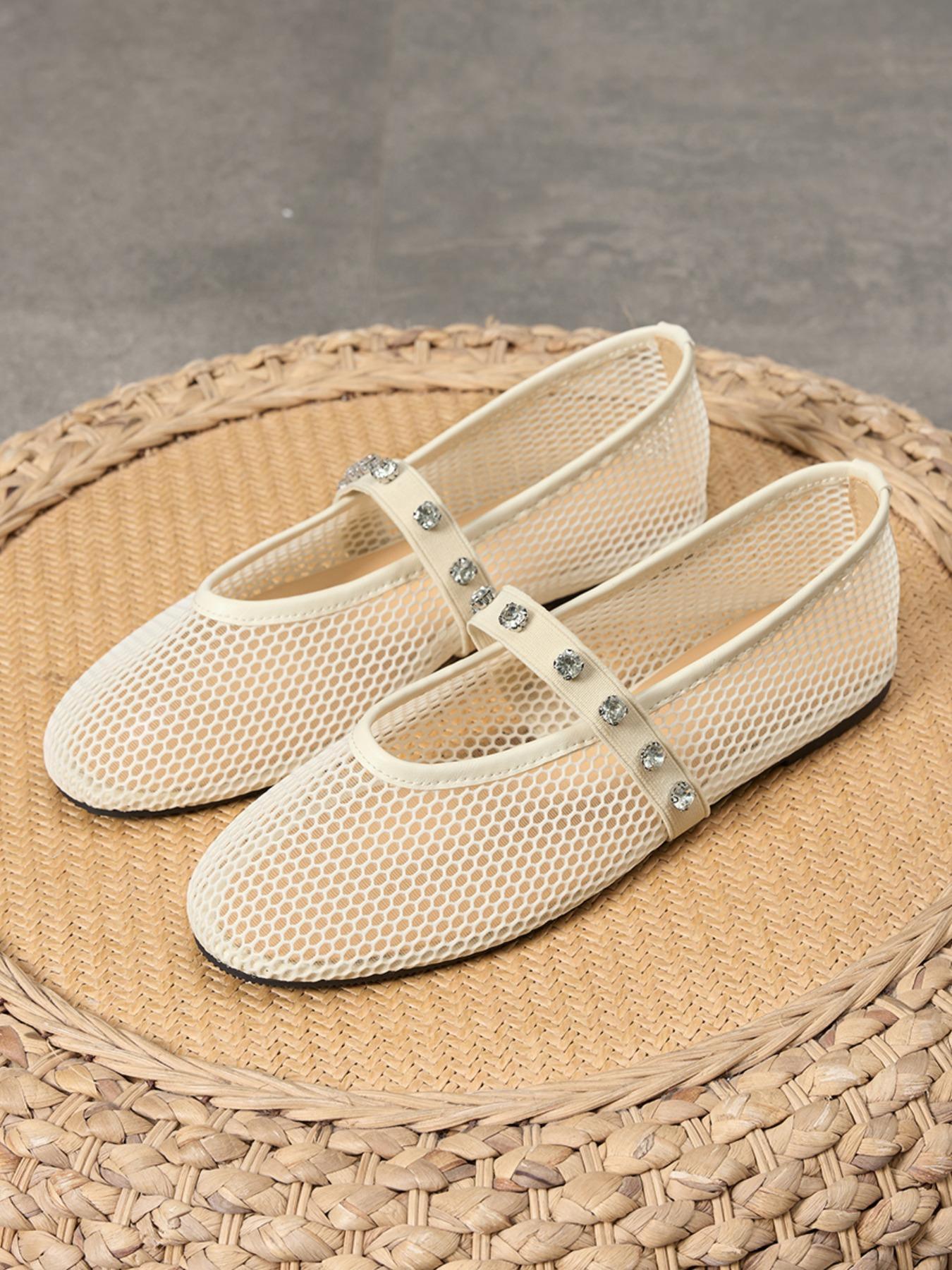 Women's Fashionable Mesh Decorated Flat Sandals, Casual Comfortable Slip on Sandals for Summer, Lightweight Breathable Shoes for Daily Wear, Elegant Minimalist Sandals, Casual Beach Sandals