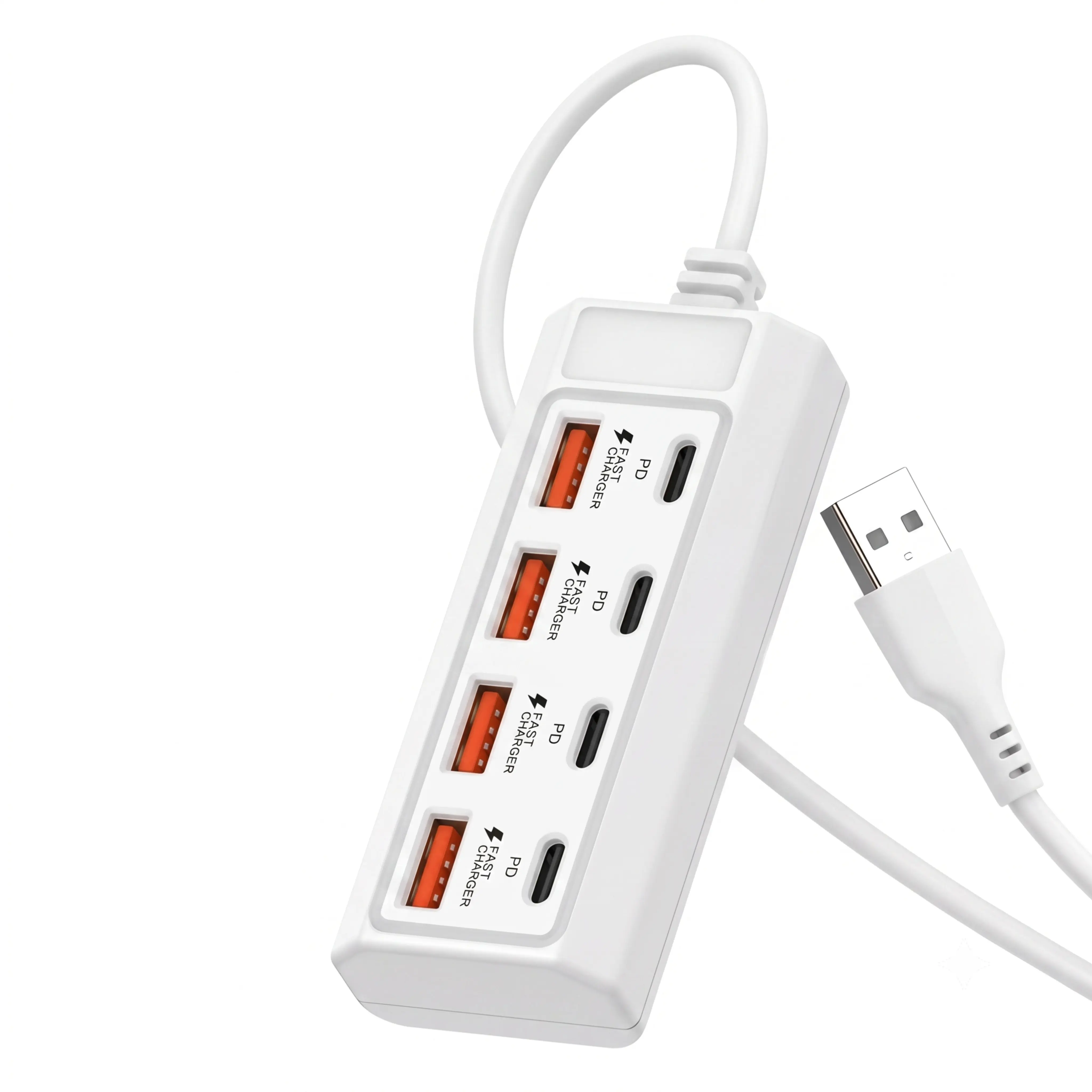 8 in 1 high-speed USB hub 1pc-multi-port docking station, stable power supply from external power adapter, supports multi-device work at the same time, suitable for laptop desktops, compact and portable