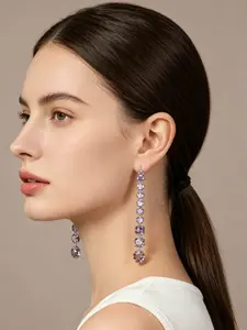 1 pair of amethyst long pendant earrings, cut to give the gemstones a transparent luster, suitable for daily wear, vacation dates, and other occasions. It is also a surprising and exquisite small gift.