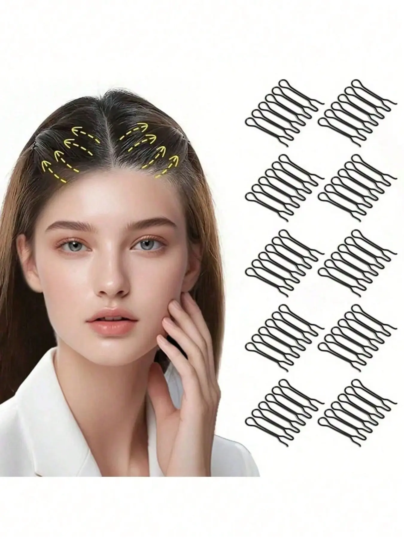 10pcs Invisible Hair Clips, Secure Back-Of-Head Stray Hair Fixer, Women's Traceless Hair Comb, Front Bang Holder, Headwear Accessory