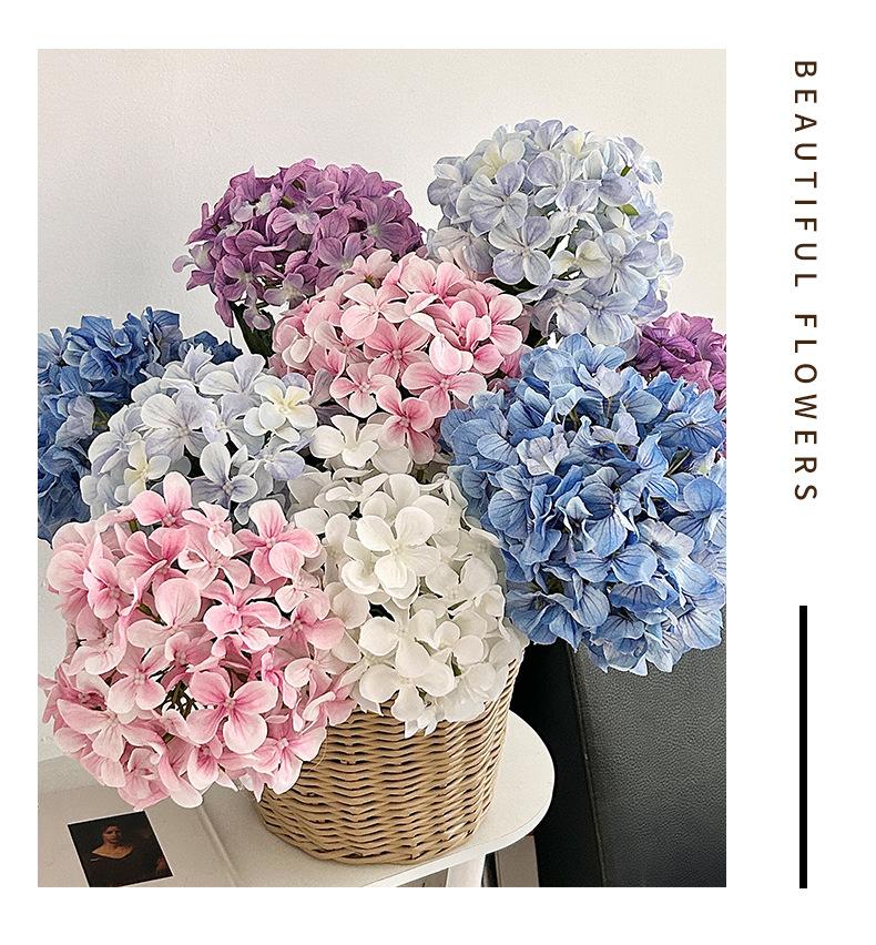 High-end artificial hydrangea flowers for wedding hall, hotel, and home decoration, 3D printed Elsa hydrangea artificial flowers