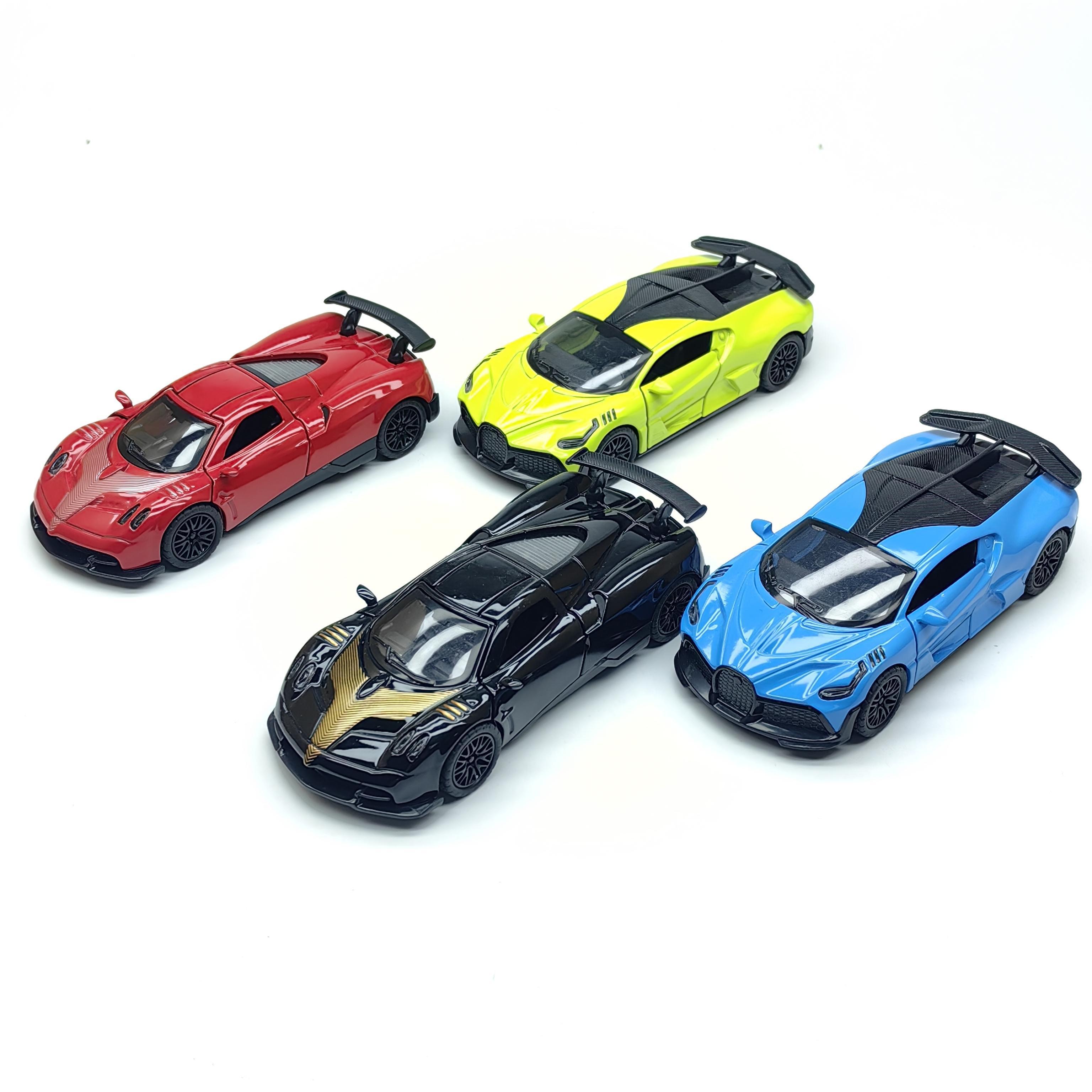 Realistic alloy sports car model, a children's toy car with pull-back function and openable doors, suitable for boys