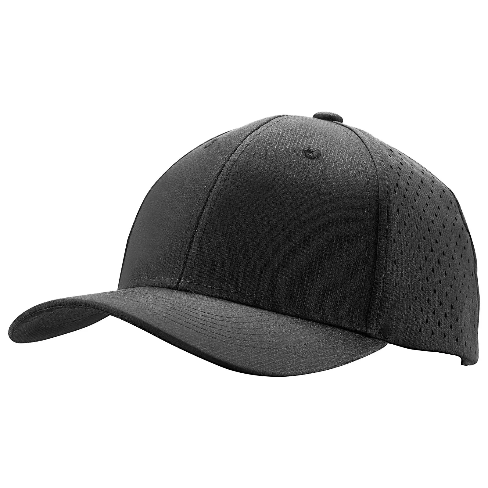 【toolupgrade】VEVOR Unisex Classic Polyester Baseball Cap, Adjustable Snap-Fit Breathable Fabric, Lightweight Thin Summer Sports Hat for Running, Outdoor Activities, 1 Pc, Black