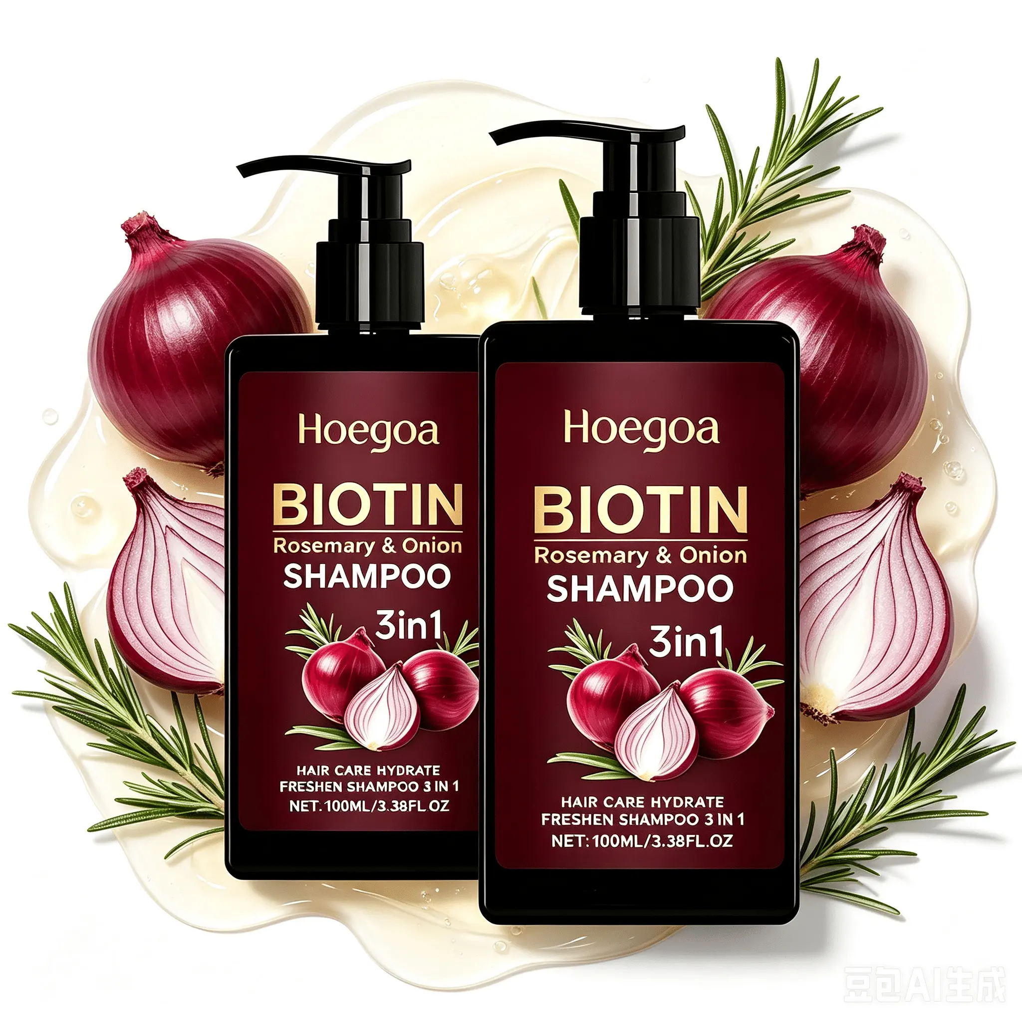 Onion Biotin and Rosemary Shampoo, shampoo de cebolla y romero, for Soft Hair & Shine for Hair Growth, Hair Loss and Thinning Hair
