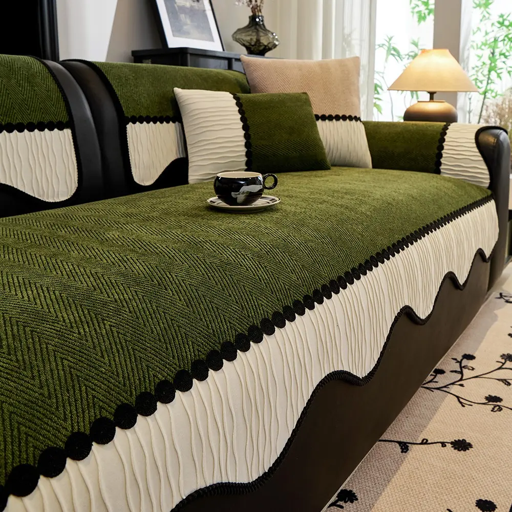 High-End Fashion Sofa Cushion Set, Chenille Material, All-Seasons, Minimalist Style, Pet-Friendly, Dust-Proof, Cat Scratch Resistant