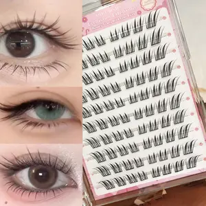 Directly Applied False Eyelashes, 80pcs Dense C Curl Lashes, Soft and Comfortable, Easy to Use, Self-Adhesive, Ideal for Beginners