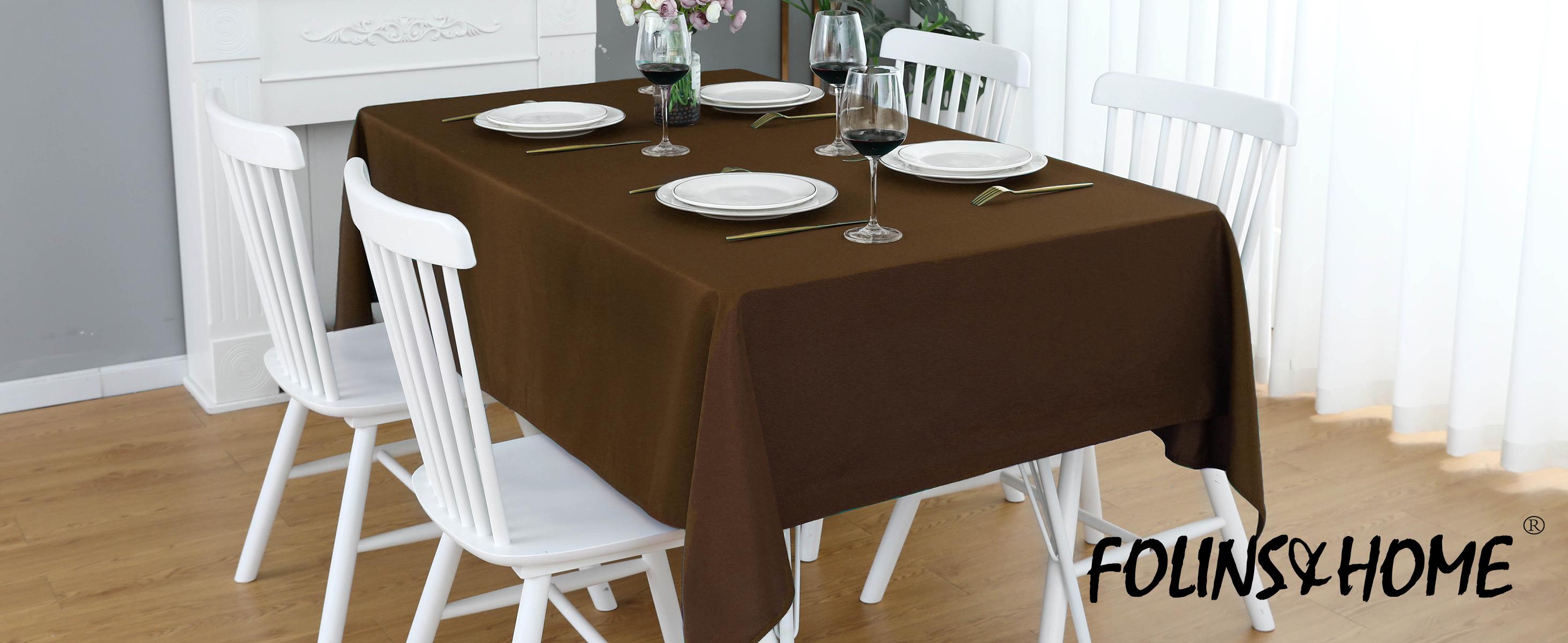 Brown Rectangle Tablecloth Wrinkle Free Waterproof Polyester Table Cloths Spillproof Heavy Duty and Washable Table Cover for Party, Banquet, Indoor and Outdoor-Square/Rectangular Brown Rectangle Tablecloth Wrinkle Free Waterproof Polyester Table Cloths Spillproof Heavy Duty and Washable Table Cover for Party, Banquet, Indoor and Outdoor-Square/Rectangular