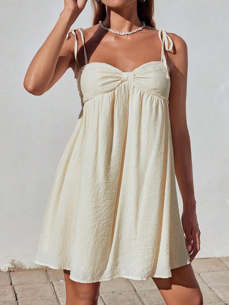 Pastel Dresses Summer Slit Strap Spaghetti Knit EZwear tiktok Printed Hem Vacation Dress For Women