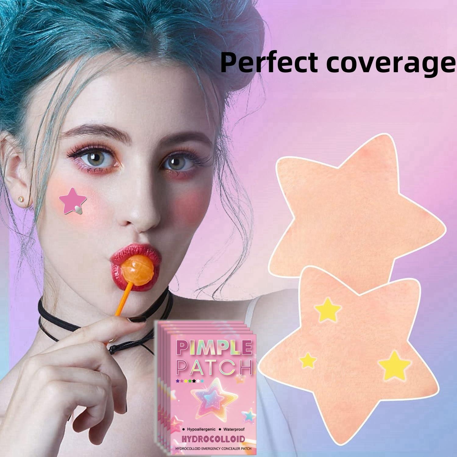 480 Pcs Hydrocolloid Pimple Patches for Face, Hypoallergenic Acne Spot Stickers with Tea Tree, Salicylic Acid and Cica Oil in Cute Colorful Star Shapes